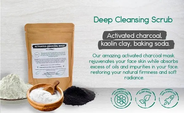 BeNat Activated Charcoal Mask - 4-oz, Smooth Skin, Detox, Cleanse