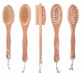 BeNat Natural Boar Bristle Wooden Bath & Body Brush with Long Handle. Eco-Friendly. 13.7in Long.