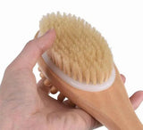 BeNat Natural Boar Bristle Wooden Bath & Body Brush with Long Handle. Eco-Friendly. 13.7in Long.