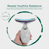 BeNat Neck & Face Lifting LED Therapy Device. Effective, Easy to Operate and Easy to Clean. All-Skin Types. Rechargeable and Portable.