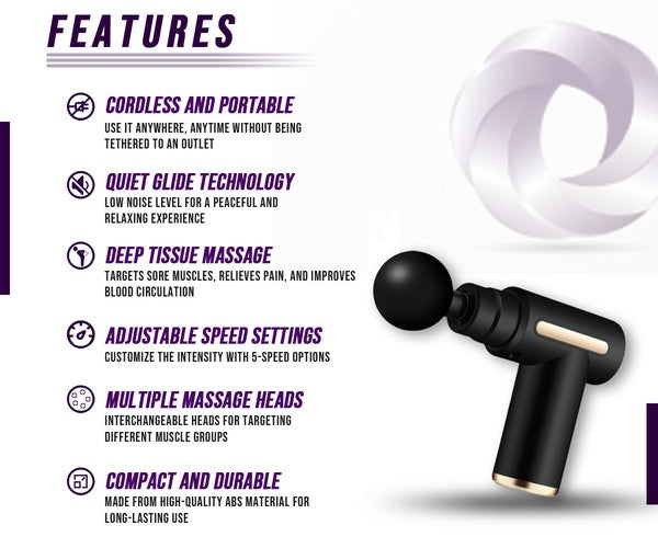 BeNat Cordless Muscle Handheld Deep Tissue Massage Gun - Rosa Apparel