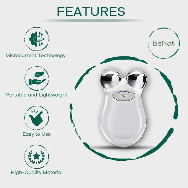 BeNat Microcurrent Facial Toning Massager- Revitalize and Rejuvenate for a Youthful Glow - Rosa Apparel