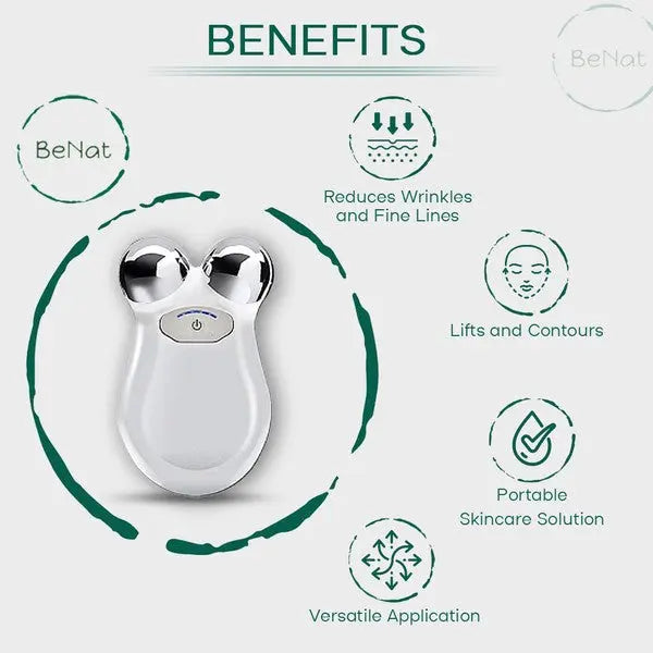 BeNat Microcurrent Facial Toning Massager- Revitalize and Rejuvenate for a Youthful Glow - Rosa Apparel