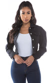 Black Denim Hobo Jeans Jacket By Claude - Rosa Apparel