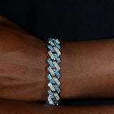 Blue & White Cuban Bracelet - Rosa Apparel