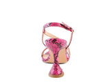 CHERRY TART Snake Print Spool Heel Sandals - Rosa Apparel