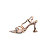 CHERRY TART Snake Print Spool Heel Sandals - Rosa Apparel