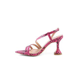 CHERRY TART Snake Print Spool Heel Sandals - Rosa Apparel