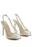 Camarine Clear Tiara Styled Stiletto Sling-back Peep Toe