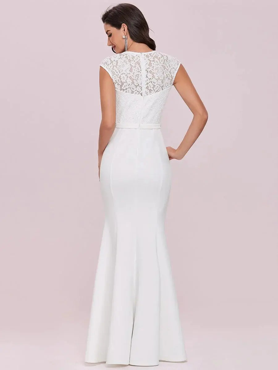 Cap Sleeve Sweetheart Mermaid Style Wedding Dress - Rosa Apparel