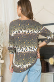 Celeste Full Size Leopard Long Sleeve T-Shirt with Braided Strap - Rosa Apparel