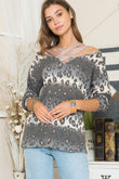 Celeste Full Size Leopard Long Sleeve T-Shirt with Braided Strap - Rosa Apparel