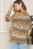 Celeste Full Size Leopard Long Sleeve T-Shirt with Braided Strap - Rosa Apparel