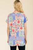 Celeste Full Size Round Neck Short Sleeve Floral T-Shirt - Rosa Apparel