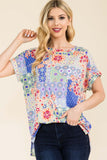 Celeste Full Size Round Neck Short Sleeve Floral T-Shirt - Rosa Apparel