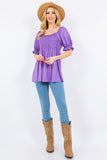 Celeste Full Size Ruffled Short Sleeve Smocked Blouse - Rosa Apparel