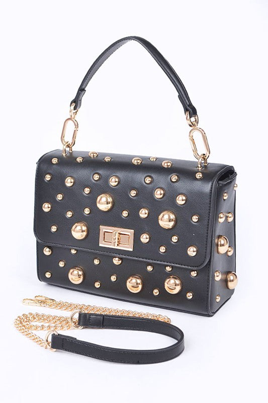 Chic Mix Studs Convertible Top Handle Swing Bag - Rosa Apparel