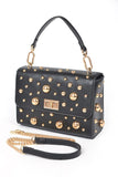 Chic Mix Studs Convertible Top Handle Swing Bag - Rosa Apparel