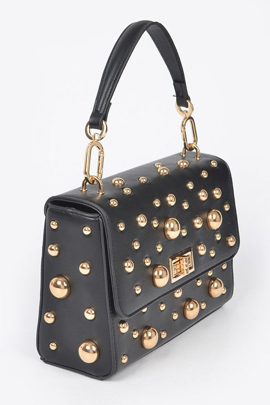 Chic Mix Studs Convertible Top Handle Swing Bag - Rosa Apparel