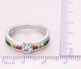 Colorful Cubic Zirconia Women Engagement Ring - Rosa Apparel