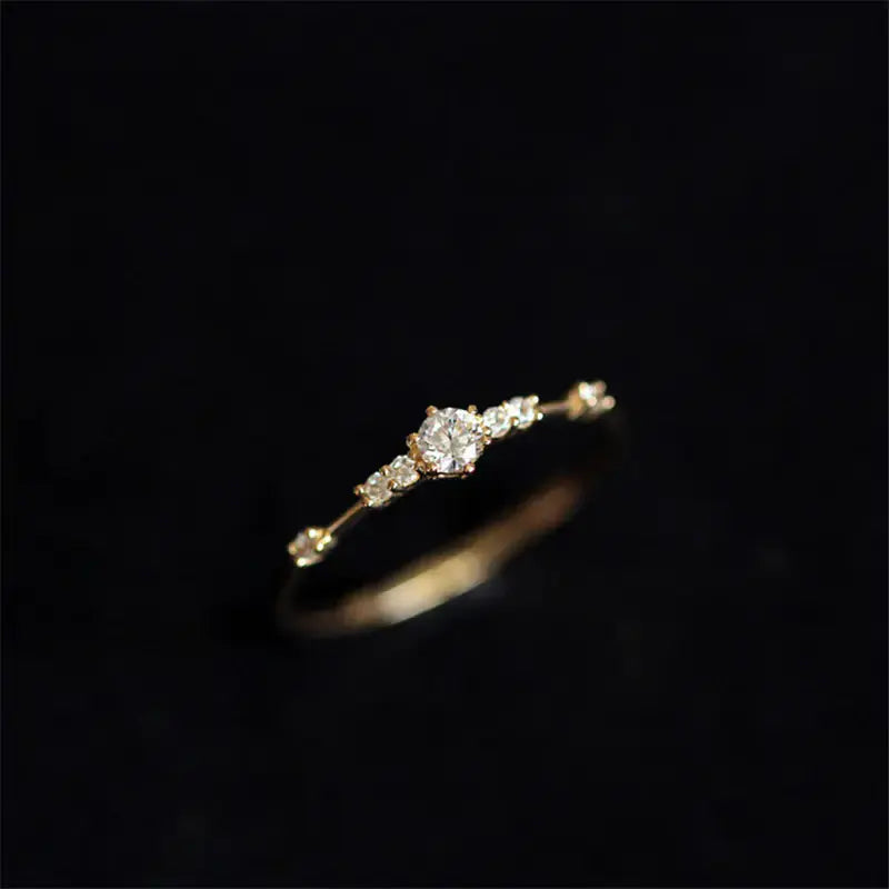 Crystal Exquisite Wedding Ring 925 sterling silver and plated with 14k gold - Rosa Apparel