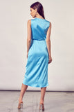 Do  Be Casual Front Slit V-Neck Sleeveless Wrap Midi Dress - Rosa Apparel