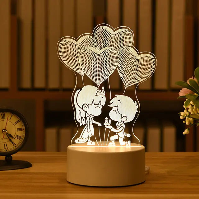 Acrylic Led Decorative Night Light - Rosa Apparel