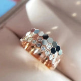 Elegant Honeycomb Stacking Rings (3Pc Set) - Rosa Apparel