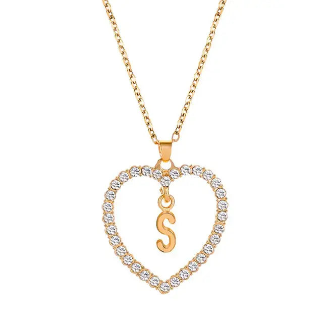 Elegant Initials Lette Pendant Necklace - Rosa Apparel