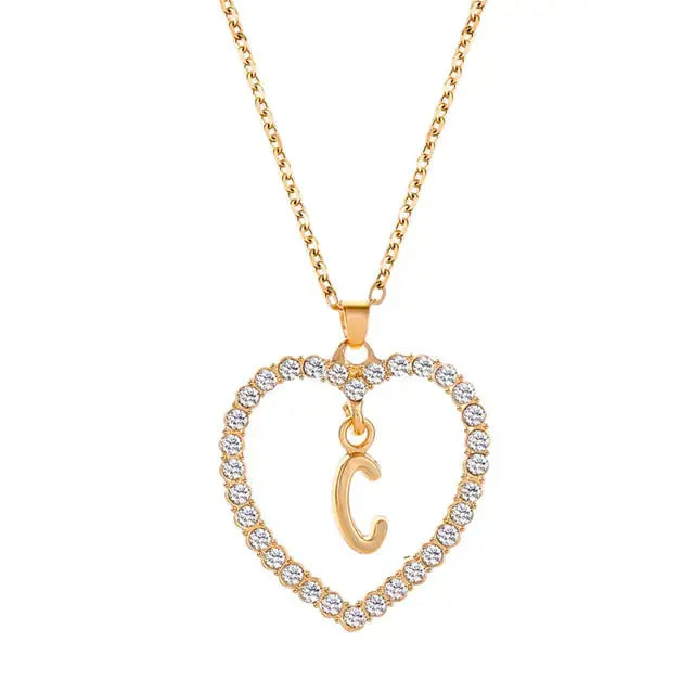 Elegant Initials Lette Pendant Necklace - Rosa Apparel