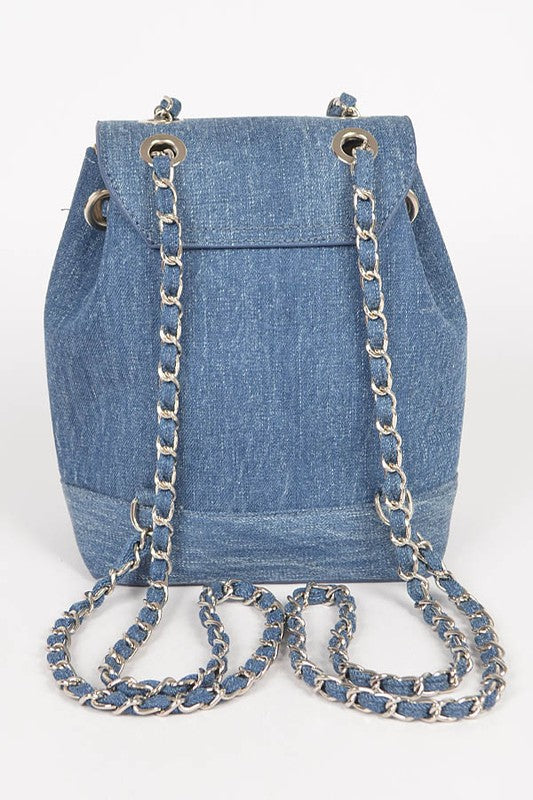 Elegant Denim Fashion Backpack - Rosa Apparel