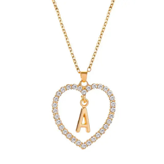 Elegant Initials Letter Pendant Necklace - Rosa Apparel