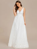 Elegant Pure Sequins Pearl Beading Sweetheart Neck Appliques Bridal Gowns Wedding Dress - Rosa Apparel