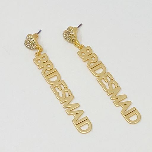 Ellison and Young Be My Bridesmaid Gold Plated Brass Earrings - Rosa Apparel