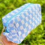 Ellison and Young Check Yourself Cosmetic Checkered Knitted Bag - Rosa Apparel