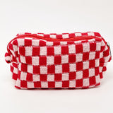 Ellison and Young Check Yourself Cosmetic Checkered Knitted Bag - Rosa Apparel