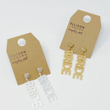 Ellison and Young Say I Do Bride Gold Plated Brass Earrings - Rosa Apparel