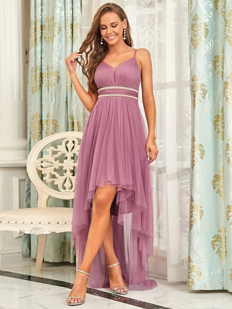 Ever Pretty Modest High-Low Sleeveless Tulle Prom Dress - Rosa Apparel