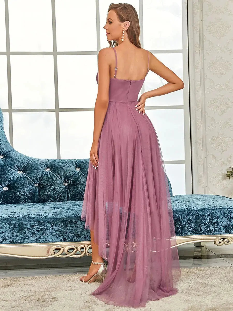 Ever Pretty Modest High-Low Sleeveless Tulle Prom Dress - Rosa Apparel