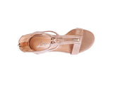 FELICITY Zip Up Croc Textured Open Toe Sandals - Rosa Apparel