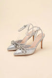 FREYA-5 Double Rhinestone Bow Ankle Strap 4 Heel - Rosa Apparel