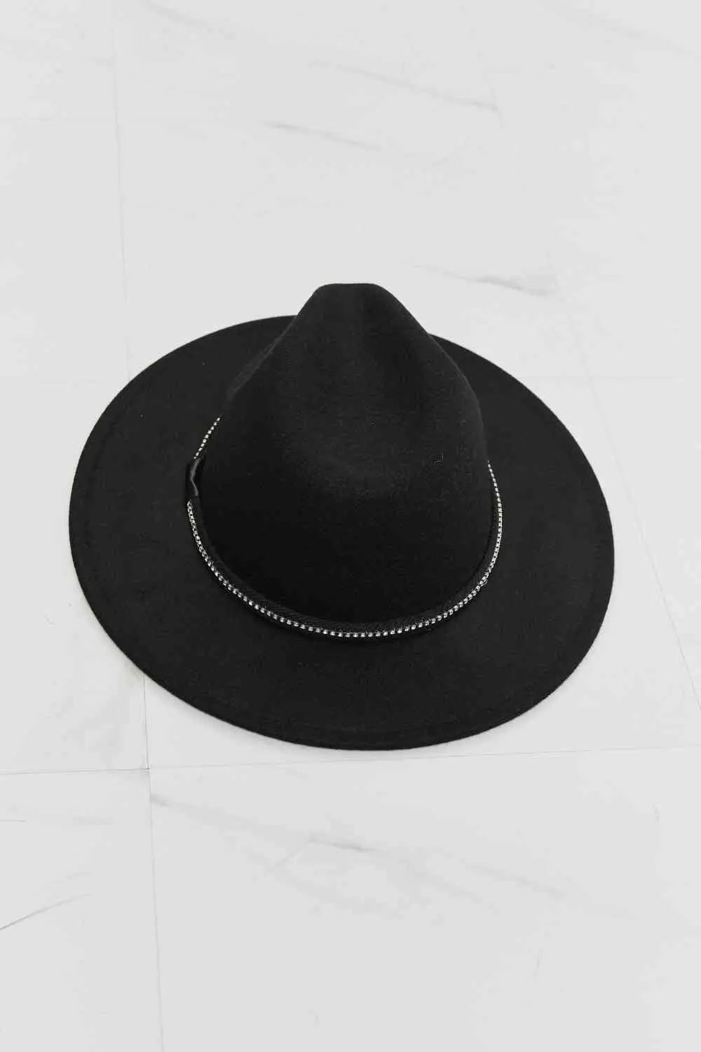 Fame Bring It Back Mini Rhinestone Fedora Hat - Rosa Apparel