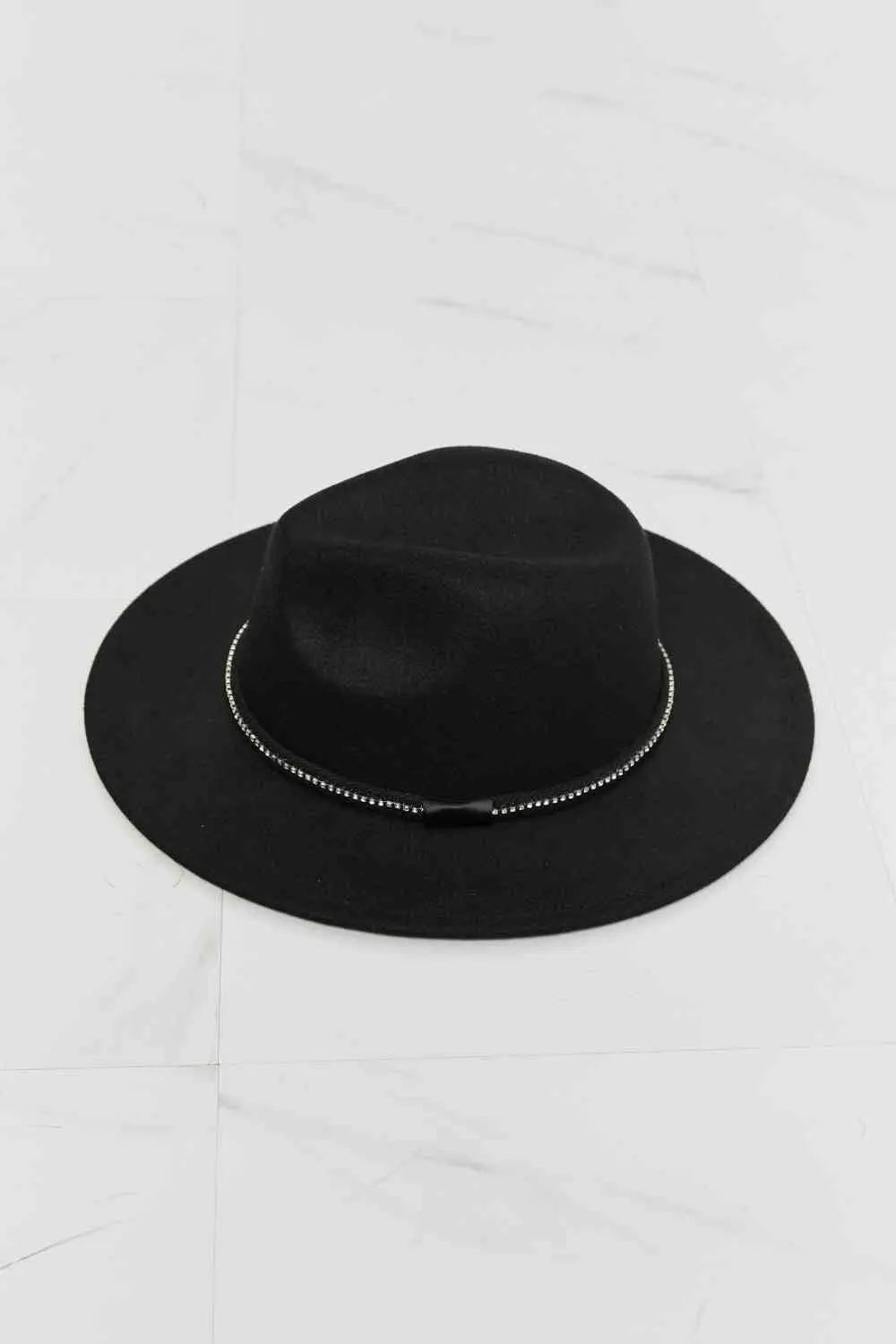 Fame Bring It Back Mini Rhinestone Fedora Hat - Rosa Apparel