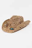 Fame Cutout Strap Weave Classic Straw Hat - Rosa Apparel