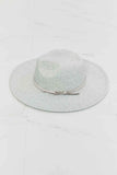 Fame Festival Babe Light Grey Faux Leather Knot Fedora Hat - Rosa Apparel