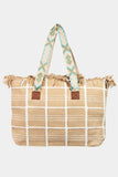 Fame Fringe Detail Checkered Tote Bag - Rosa Apparel