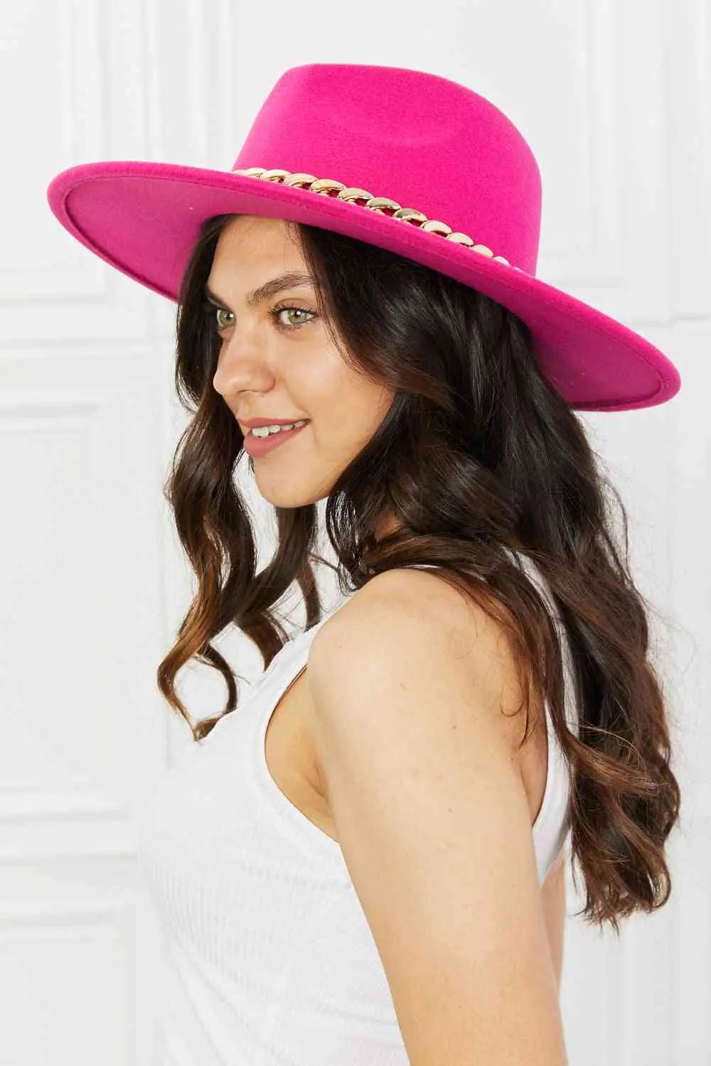 Fame Keep Your Promise Fedora Hat in Pink - Rosa Apparel