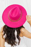 Fame Keep Your Promise Fedora Hat in Pink - Rosa Apparel