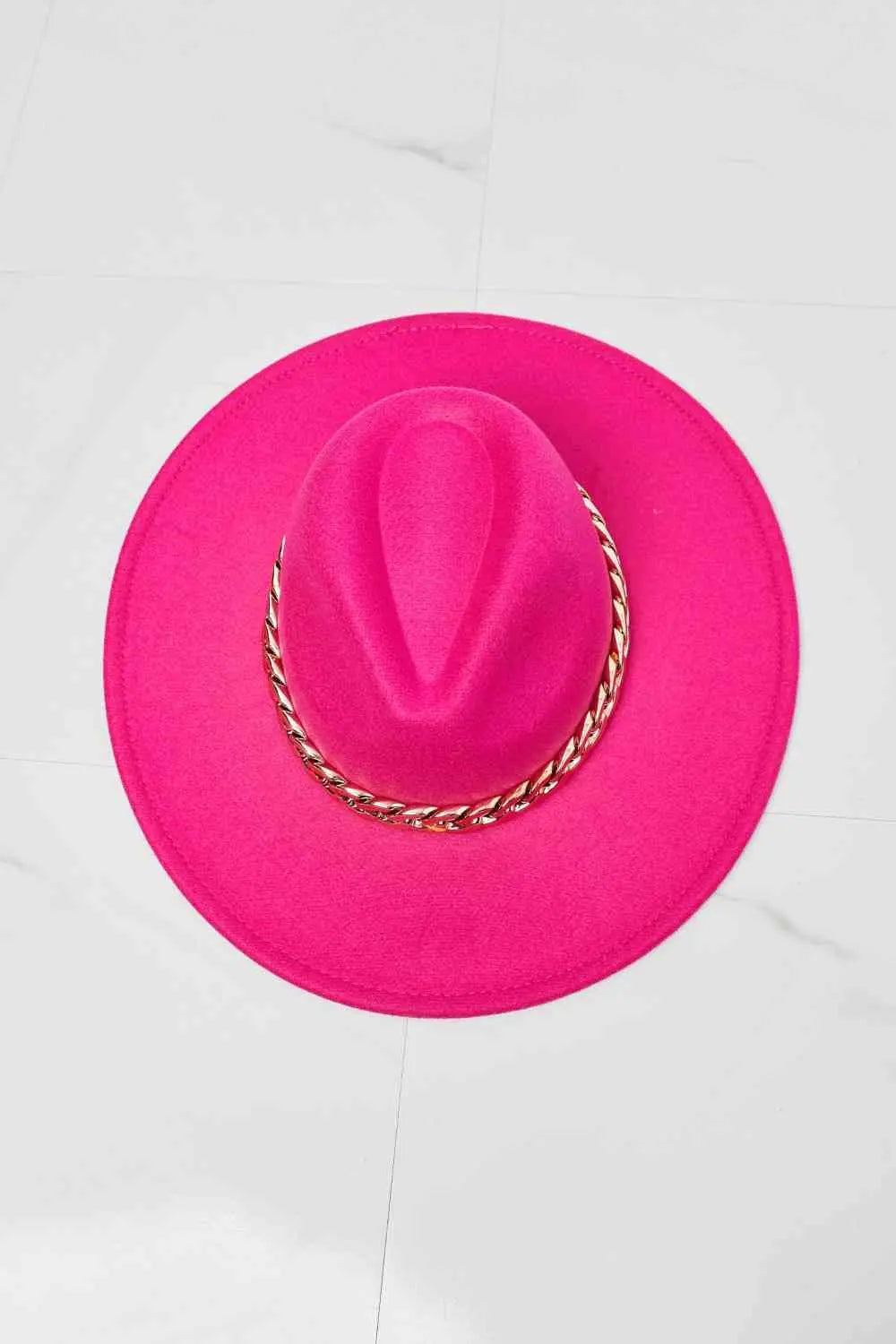 Fame Keep Your Promise Fedora Hat in Pink - Rosa Apparel