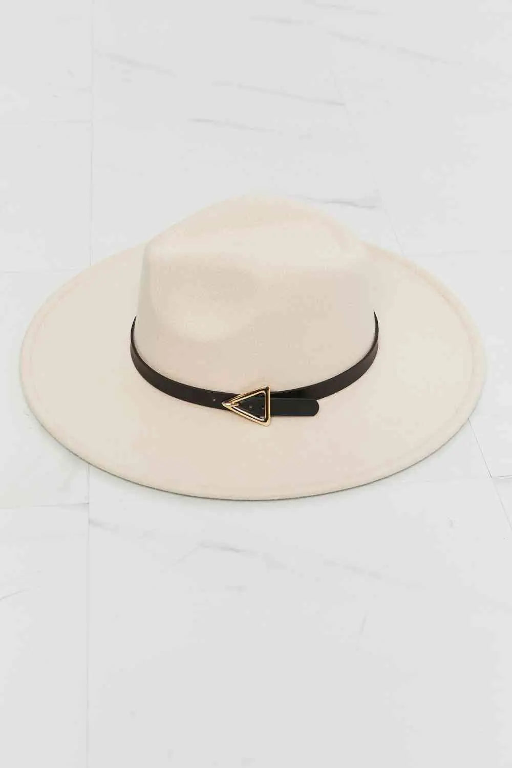 Fame Ride Along Fedora Faux Leather Belt Gold Buckle Hat - Rosa Apparel